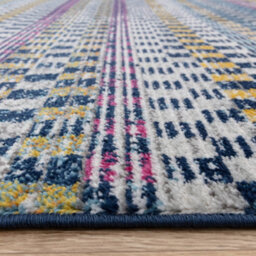 The Rug Edit Blue Multi Modern Muse Gingham Check Distressed Rug - thumbnail 8