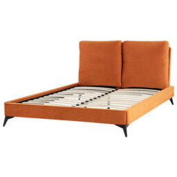 Beliani Bed Velvet Melle 140 X 200 Cm (Eu Double) Orange - thumbnail 6