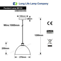 Long Life Lamps Company Industrial Vintage Brass Ceiling Pendant Light M0152 - thumbnail 2