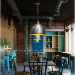 Long Life Lamps Company Industrial Vintage Brass Ceiling Pendant Light M0152 - thumbnail 9