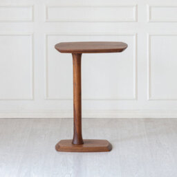 MH London Ellis Solid Wood C Shape Side Table Living Room Bedside Sofa End Table - Walnut - thumbnail 3