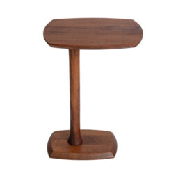 MH London Ellis Solid Wood C Shape Side Table Living Room Bedside Sofa End Table - Walnut - thumbnail 5