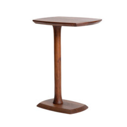 MH London Ellis Solid Wood C Shape Side Table Living Room Bedside Sofa End Table - Walnut - thumbnail 4