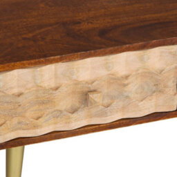 Lexus Wood And Metal Gold Coffee Table With 2 Drawers - thumbnail 5