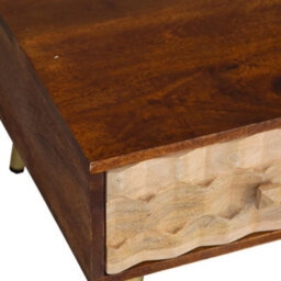 Lexus Wood And Metal Gold Coffee Table With 2 Drawers - thumbnail 6