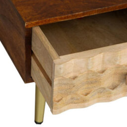 Lexus Wood And Metal Gold Coffee Table With 2 Drawers - thumbnail 4
