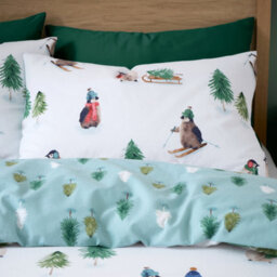 Catherine Lansfield Brushed Snowy Penguin Reversible King Duvet Cover Set With Pillowcases White - thumbnail 3
