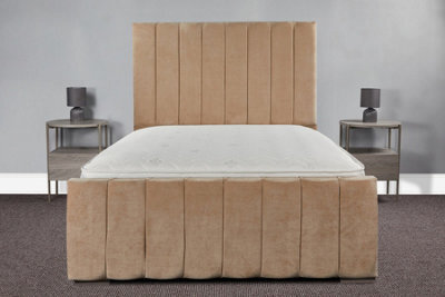 Sloomy Sara Bed Frame With Sprung Memory Foam Mattress- Sand Naples- Single - image 1