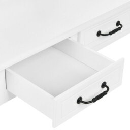 Beliani White Dressing Table With Mirror And Upholstered Stool, 4 Drawers - W80 X D40 X H138 Cm - thumbnail 6
