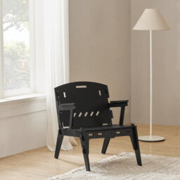 Sobuy Hfst02-Sch, Armchair Leisure Relax Chair Living Room Chair In Mortise And Tenon Structure, Black,w72Xd55Xh70.5 - thumbnail 2