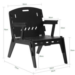 Sobuy Hfst02-Sch, Armchair Leisure Relax Chair Living Room Chair In Mortise And Tenon Structure, Black,w72Xd55Xh70.5 - thumbnail 3