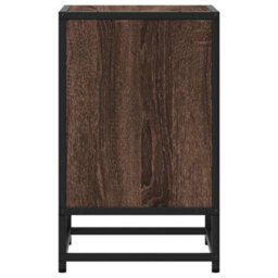 Berkfield Bedside Cabinet Brown Oak 40X31X50 Cm Engineered Wood And Metal - thumbnail 6