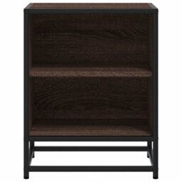 Berkfield Bedside Cabinet Brown Oak 40X31X50 Cm Engineered Wood And Metal - thumbnail 5