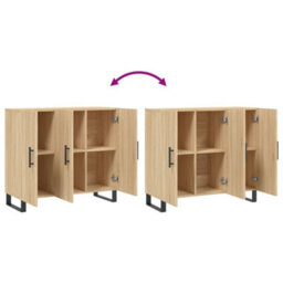 Berkfield Modern Sideboard Sonoma Oak 90X34X80 Cm Engineered Wood - thumbnail 9