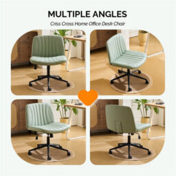 Mint Green Pu Leather Mid Back Office Chair,swivel Lift Desk Chair With Wheels Modern - thumbnail 6