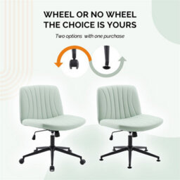 Mint Green Pu Leather Mid Back Office Chair,swivel Lift Desk Chair With Wheels Modern - thumbnail 3