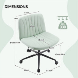 Mint Green Pu Leather Mid Back Office Chair,swivel Lift Desk Chair With Wheels Modern - thumbnail 2
