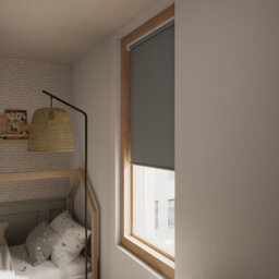 GoodHome Boreas Corded Concrete Grey Blackout Roller Blind (W)60Cm (L)180Cm