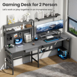 Precision Synergie L-Shaped Gaming Desk With Led Lights & Power Outlet, 170X100Cm, Grey - thumbnail 8