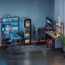 Precision Synergie L-Shaped Gaming Desk With Led Lights & Power Outlet, 170X100Cm, Grey - thumbnail 7