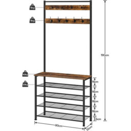 Coat Stand Rack With Shoe Storage Hallway Organiser - thumbnail 2