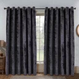 Ameha Charcoal Velvet Curtains 66X90 Inches Eyelet Ready Made Thermal Insulated Window Curtain Pair For Living Room Bedroom - thumbnail 8