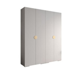 Arte Elegant White Inova 4 Hinged Door Wardrobe W2000mm H2370mm D470mm - Customisable Storage With Gold Round Handles - thumbnail 1
