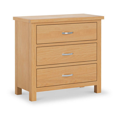 London Oak 3 Drawer Chest Fully Assembled - By Roseland Furniture - image 1