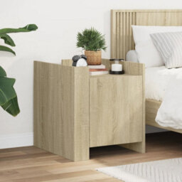 Berkfield Bedside Cabinet Sonoma Oak 45X50X50 Cm Engineered Wood - thumbnail 1