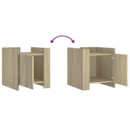 Berkfield Bedside Cabinet Sonoma Oak 45X50X50 Cm Engineered Wood - thumbnail 8