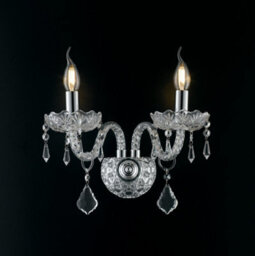 Luminosa Lighting Luminosa Incanto Twin 2 Light Candle Wall Light Chrome, Crystal 40X34X18Cm - thumbnail 2