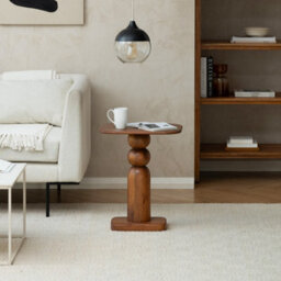 MH London Vita Solid Wood Side Table Living Room Wooden Side Table Bedside Walnut Side Table - thumbnail 3