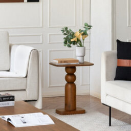 MH London Vita Solid Wood Side Table Living Room Wooden Side Table Bedside Walnut Side Table - thumbnail 1
