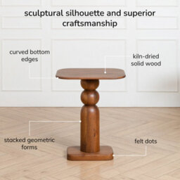 MH London Vita Solid Wood Side Table Living Room Wooden Side Table Bedside Walnut Side Table - thumbnail 4