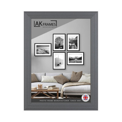 "AK Frames 11X9"" Classic Dark Grey Modern Picture Frame - Poster Frame For Photos, Prints And Wall Art - Elegant Home Decor" - image 1