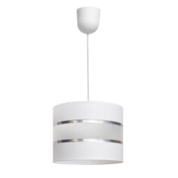 Luminosa Lighting Luminosa Helen Cylindrical Pendant Ceiling Light White, Silver 20Cm - thumbnail 1