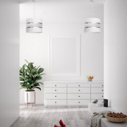 Luminosa Lighting Luminosa Helen Cylindrical Pendant Ceiling Light White, Silver 20Cm - thumbnail 3