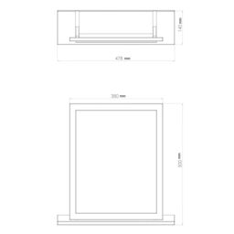 Linear White Rectangular Freestanding Framed Mirror, (H)50.5Cm (W)48Cm - thumbnail 3