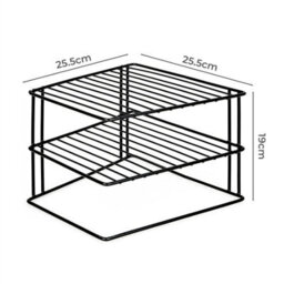 Taylor & Brown 3 Tier Corner Kitchen Rack  Plate, Bowl Holder & Cupboard Shelf Organizer, Spacesaving Storage, Black - thumbnail 6