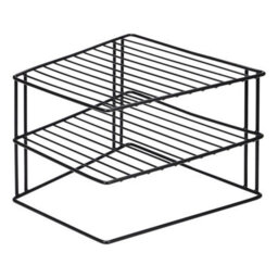 Taylor & Brown 3 Tier Corner Kitchen Rack  Plate, Bowl Holder & Cupboard Shelf Organizer, Spacesaving Storage, Black - thumbnail 3