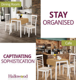 Hallowood Furniture Ledbury Drop Leaf Rectangular Table With 2 Chairs In White Painted And Oak Finish - thumbnail 6