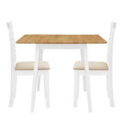Hallowood Furniture Ledbury Drop Leaf Rectangular Table With 2 Chairs In White Painted And Oak Finish - thumbnail 8