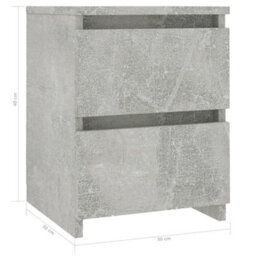 Vidaxl Bedside Cabinet Concrete Grey 30X30X40 Cm Engineered Wood - thumbnail 6
