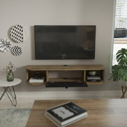 Decorotika Ibarra Modern Floating Tv Stand Tv Unit Oud And Black - thumbnail 2