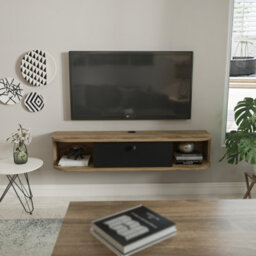 Decorotika Ibarra Modern Floating Tv Stand Tv Unit Oud And Black - thumbnail 4