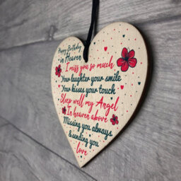 Red Ocean Happy Birthday In Heaven Wooden Heart Mum Dad Nan Grandad Birthday Memorial Plaque Gifts - thumbnail 7