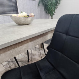 Kosy Koala Stone Grey Effect Wood Dining Table Set With 4 Black Velvet Chairs   Modern Dining Room Furniture - thumbnail 7