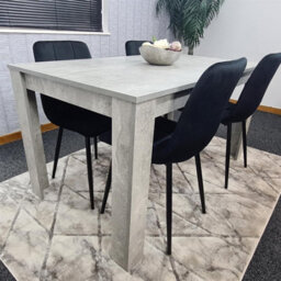 Kosy Koala Stone Grey Effect Wood Dining Table Set With 4 Black Velvet Chairs   Modern Dining Room Furniture - thumbnail 4