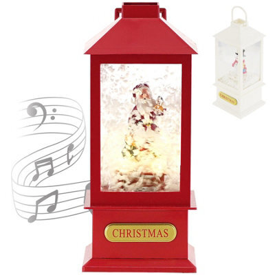 GEEZY The Magic Toy Shop Christmas Lantern Santa Claus Snowman 8 Xmas Songs With Light Snowfall Ornament - image 1