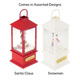 GEEZY The Magic Toy Shop Christmas Lantern Santa Claus Snowman 8 Xmas Songs With Light Snowfall Ornament - thumbnail 6